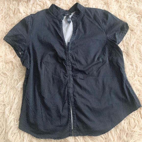 Alfani | Polka Dot Button Up Shirt Short Sleeve - Picture 10 of 10